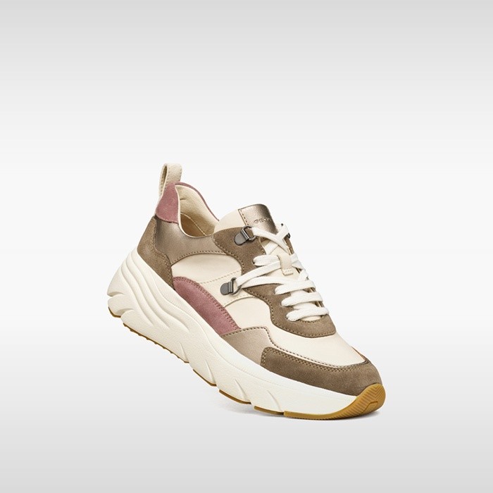 Platform sneakers DIAMANTA WOMAN Dove Grey/Sand | GEOX