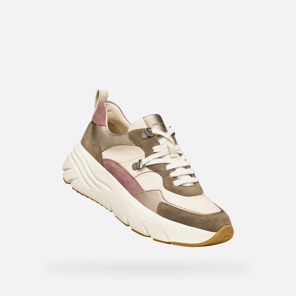 Platform sneakers DIAMANTA WOMAN Dove Grey/Sand - image number 4 | GEOX