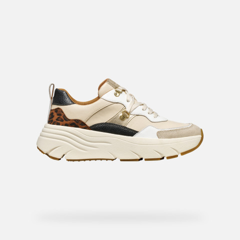 Platform trainers DIAMANTA WOMAN Papyrus/Cognac - image number 1 | GEOX