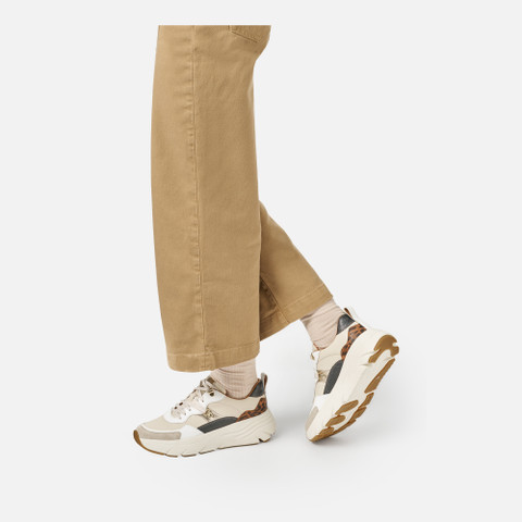 Sneakers à plateforme DIAMANTA FEMME Beige/Marron - image number 2 | GEOX