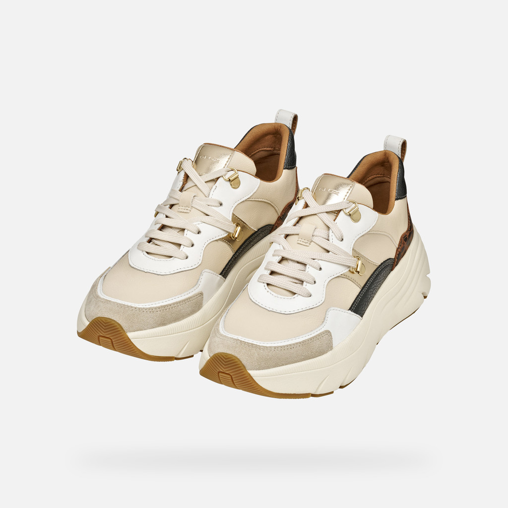 Sneakers à plateforme DIAMANTA FEMME Beige/Marron - image number 8 | GEOX