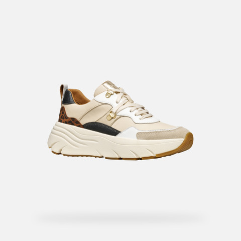 Platform trainers DIAMANTA WOMAN Papyrus/Cognac - image number 2 | GEOX