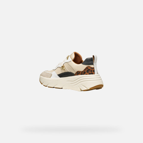 Platform trainers DIAMANTA WOMAN Papyrus/Cognac - image number 3 | GEOX