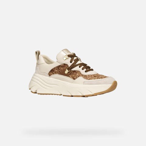 Platform sneakers DIAMANTA WOMAN Papyrus/Light sand - image number 2 | GEOX