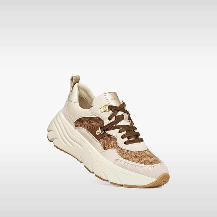Platform sneakers DIAMANTA WOMAN Papyrus/Light sand | GEOX