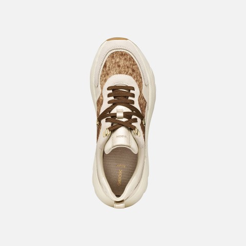 Platform sneakers DIAMANTA WOMAN Papyrus/Light sand - image number 5 | GEOX