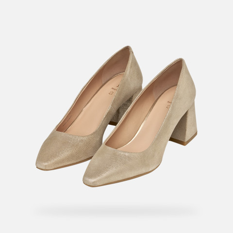 Medium heel pumps GISELDA WOMAN Light Gold - image number 8 | GEOX