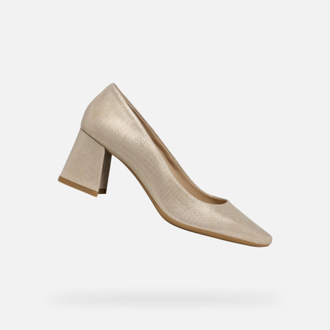 Medium heel pumps GISELDA WOMAN Light Gold - image number 0 | GEOX
