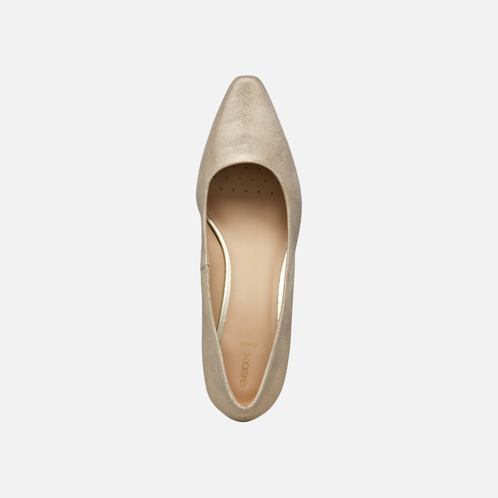 Medium heel pumps GISELDA WOMAN Light Gold - image number 6 | GEOX