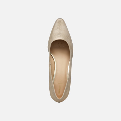 Medium heel pumps GISELDA WOMAN Light Gold - image number 6 | GEOX