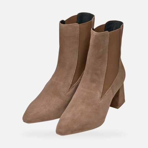 medium heel ankle boots GISELDA WOMAN Mud - image number 8 | GEOX