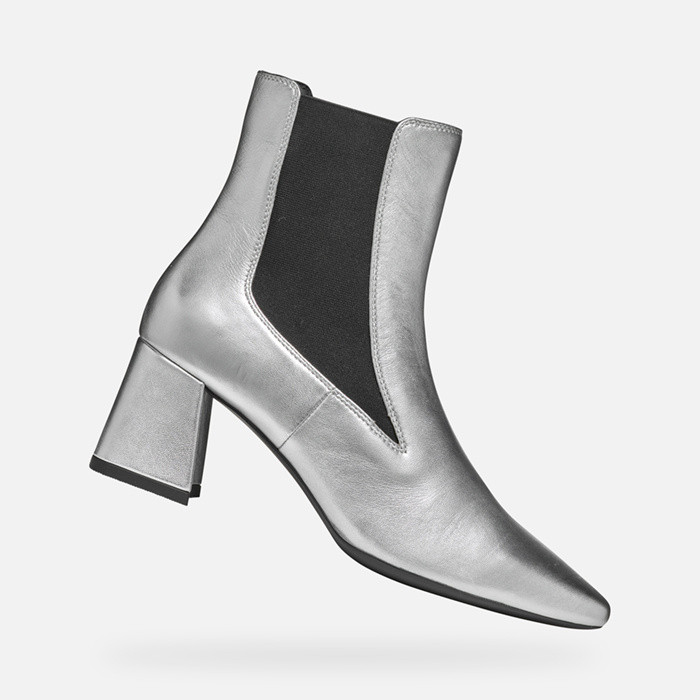 Medium heel ankle boots GISELDA WOMAN Silver | GEOX