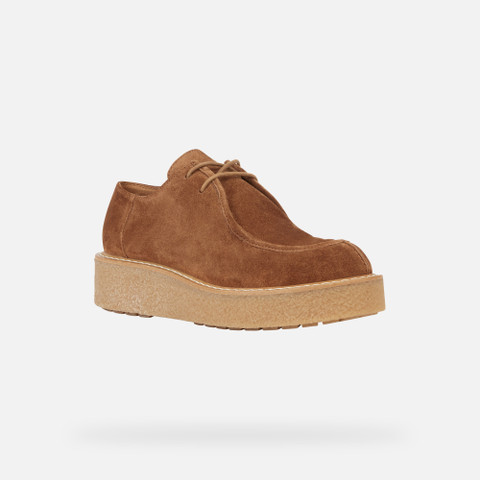 Suede shoes ELIDEA WOMAN Dark camel - image number 2 | GEOX