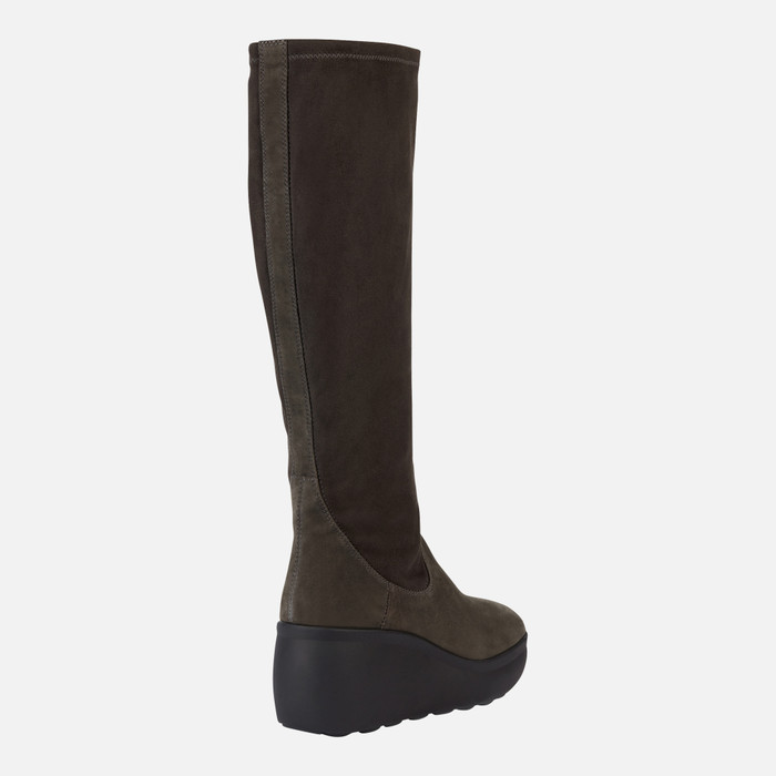 Geox® SPHERICA EC9: High Wedge Boots grey Woman | Geox®