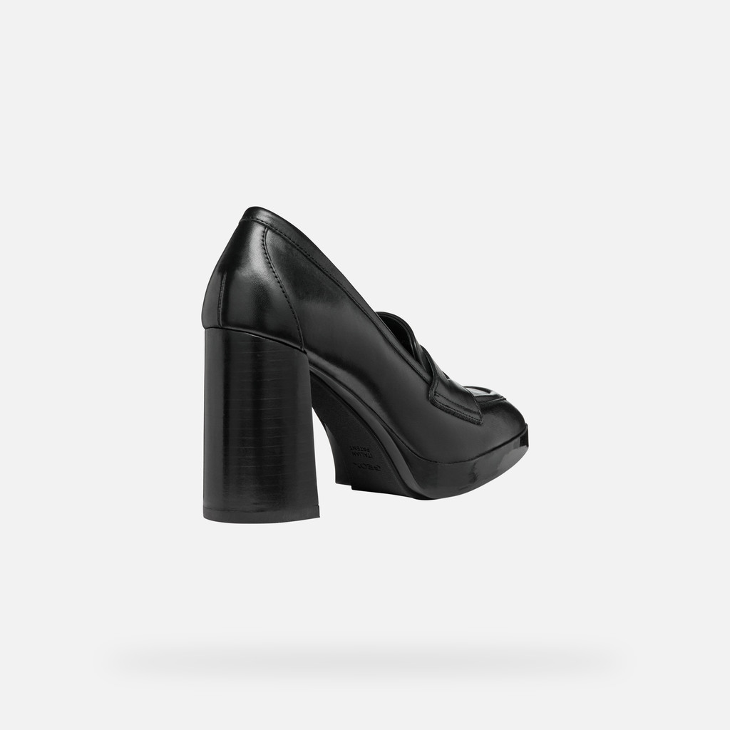 Geox® TEULADA WOMAN: Black heeled loafers | Geox ®