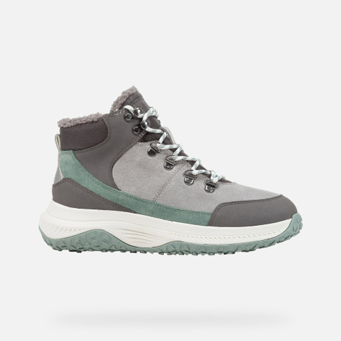 mid calf boots OLIVIERA + GRIP WOMAN Light grey/Dark stone - image number 1 | GEOX