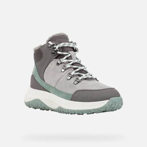 mid calf boots OLIVIERA + GRIP WOMAN Light grey/Dark stone - image number 2 | GEOX