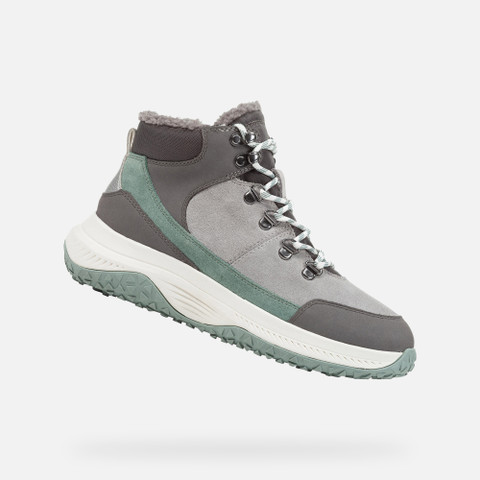 mid calf boots OLIVIERA + GRIP WOMAN Light grey/Dark stone - image number 0 | GEOX