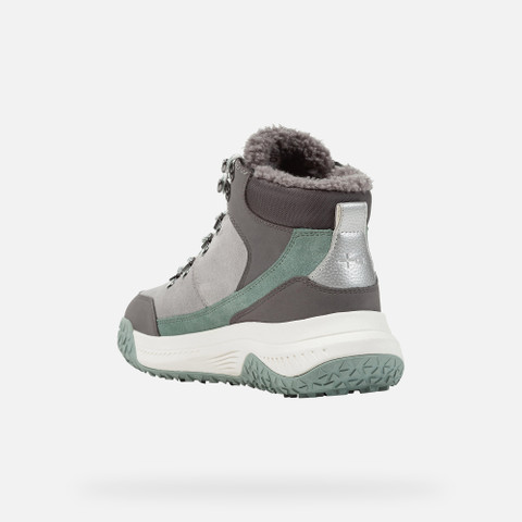 mid calf boots OLIVIERA + GRIP WOMAN Light grey/Dark stone - image number 3 | GEOX