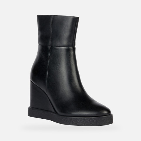 ankle boots with wedge ELIDEA WEDGE WOMAN Black - image number 2 | GEOX