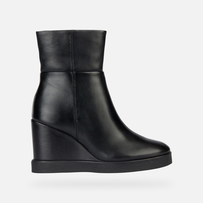 Ankle boots with wedge ELIDEA WEDGE WOMAN Black | GEOX