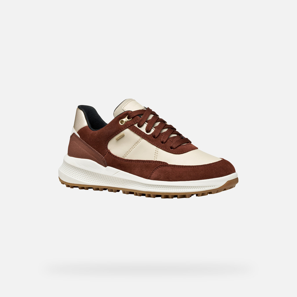 Waterproof trainers PG1X ABX WOMAN Papyrus/Brick - image number 2 | GEOX