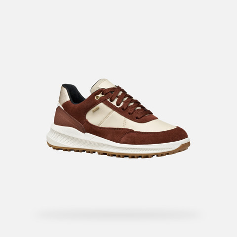 Waterproof trainers PG1X ABX WOMAN Papyrus/Brick - image number 2 | GEOX