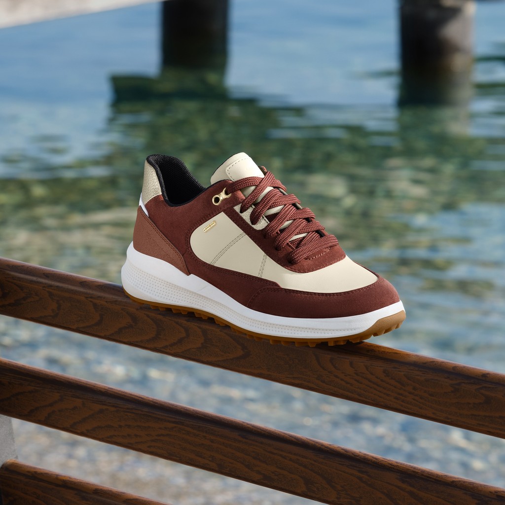 Waterproof trainers PG1X ABX WOMAN Papyrus/Brick - image number 7 | GEOX