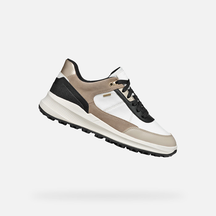 Waterproof trainers PG1X ABX WOMAN White/Light Taupe | GEOX