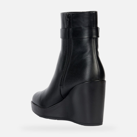 ankle boots with wedge MANILVA WOMAN Black - image number 3 | GEOX