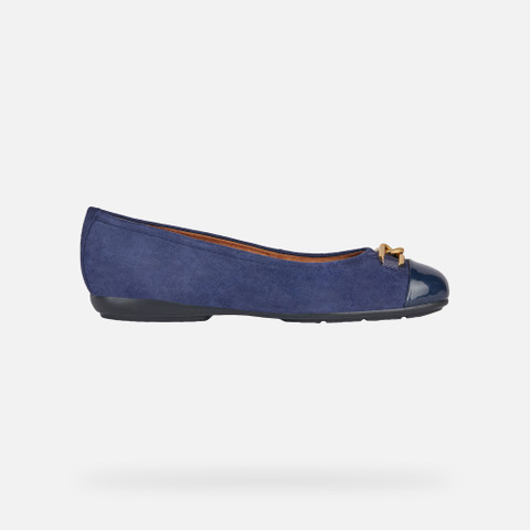 suede ballerina pumps ANNYTAH WOMAN Navy - image number 1 | GEOX