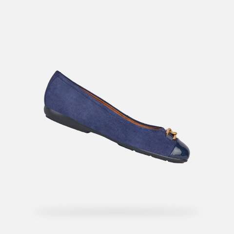 suede ballerina pumps ANNYTAH WOMAN Navy - image number 0 | GEOX