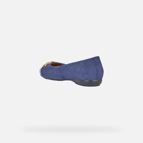 suede ballerina pumps ANNYTAH WOMAN Navy - image number 3 | GEOX