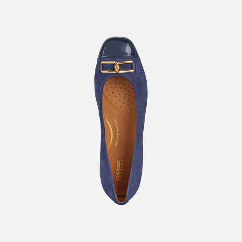 suede ballerina pumps ANNYTAH WOMAN Navy - image number 5 | GEOX
