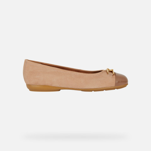 leather ballerina flats ANNYTAH WOMAN Beige - image number 1 | GEOX