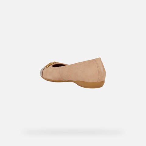 leather ballerina flats ANNYTAH WOMAN Beige - image number 3 | GEOX