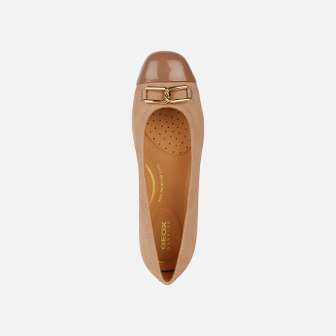 leather ballerina flats ANNYTAH WOMAN Beige - image number 5 | GEOX