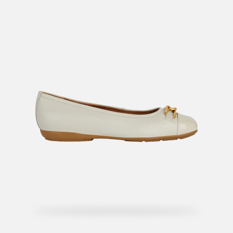 leather ballerina flats ANNYTAH WOMAN Light Sand - image number 1 | GEOX