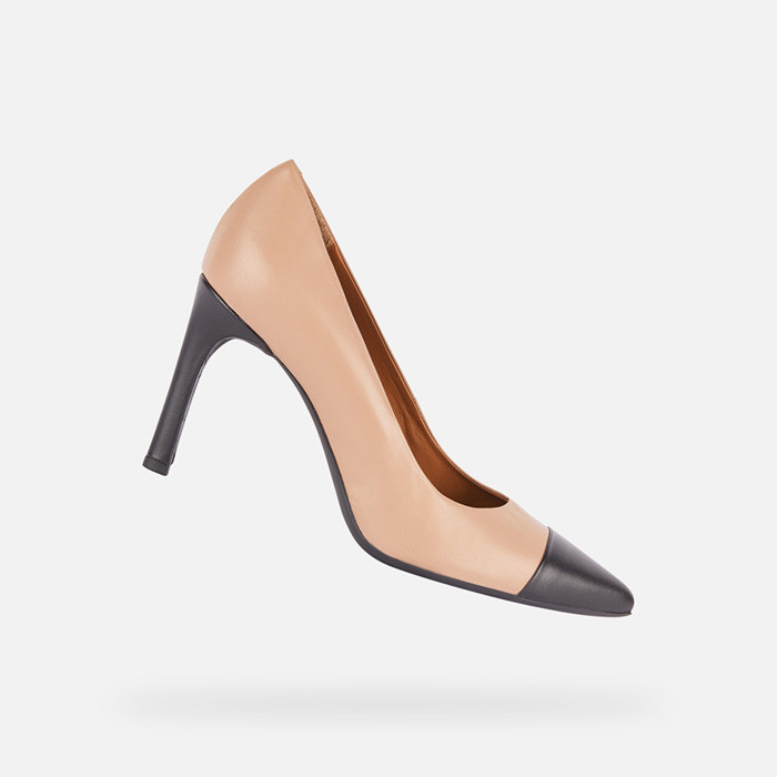 High-heel court shoes FAVIOLA WOMAN Beige/Black | GEOX