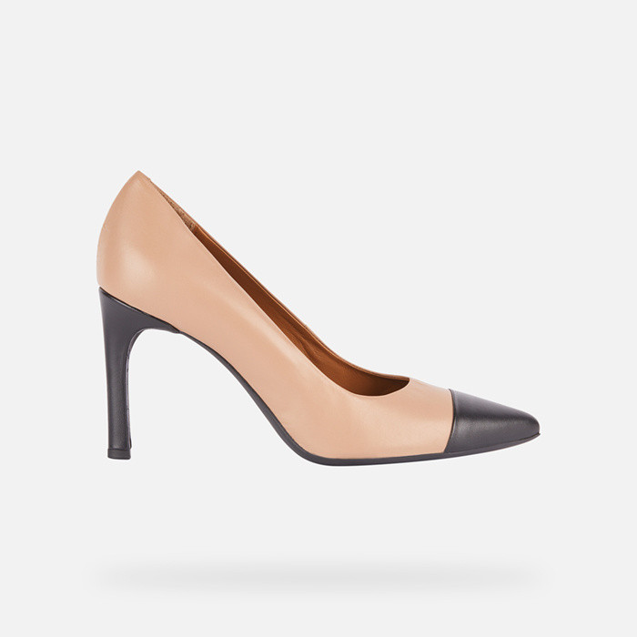 High-heel court shoes FAVIOLA WOMAN Nude/Black | GEOX