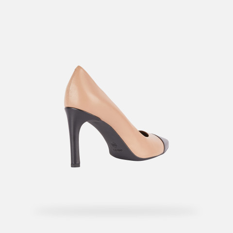 high-heel court shoes FAVIOLA WOMAN Beige/Black - image number 4 | GEOX