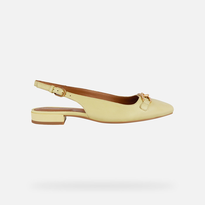 Slingbacks with low heels CHARYSSA WOMAN Light Yellow | GEOX