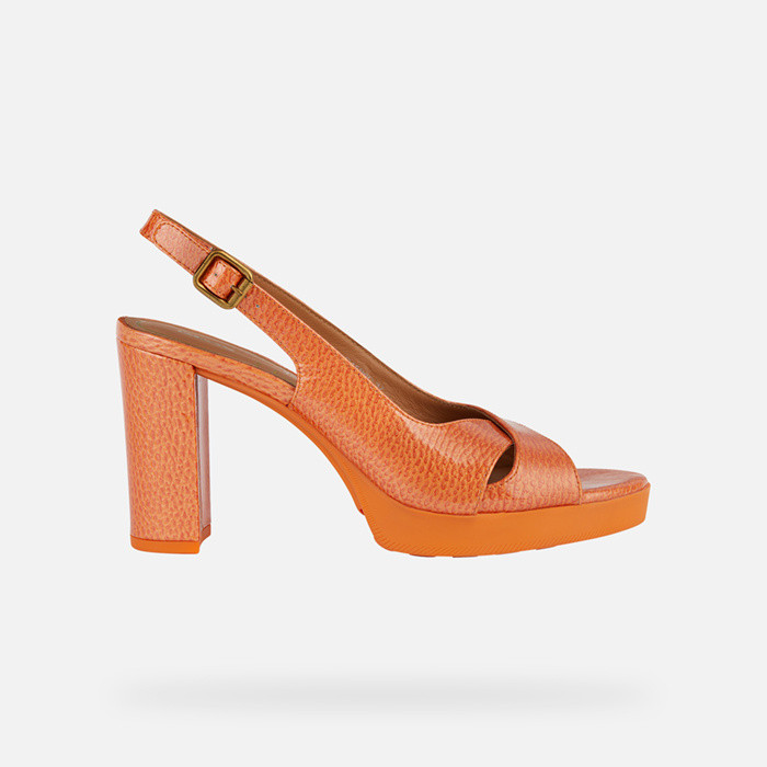 High-heeled sandals WALK PLEASURE 85S WOMAN Orange | GEOX