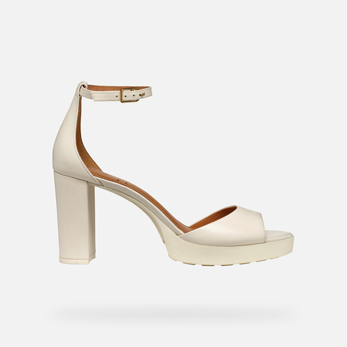 High-heeled sandals WALK PLEASURE 85S WOMAN Off White | GEOX