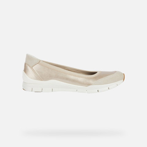 fabric ballet flats SUKIE WOMAN Light Gold/Sand - image number 1 | GEOX
