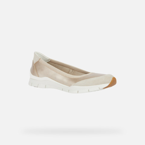 fabric ballet flats SUKIE WOMAN Light Gold/Sand - image number 2 | GEOX
