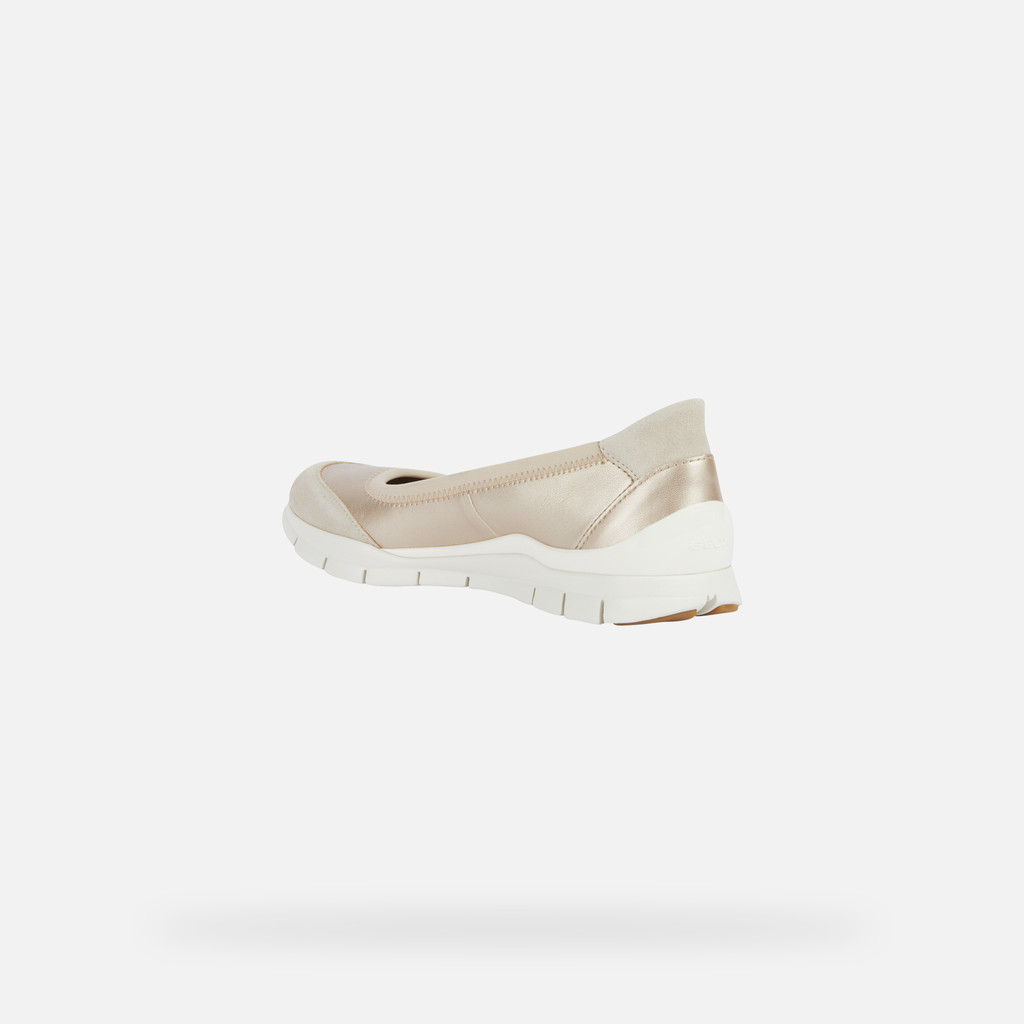 fabric ballet flats SUKIE WOMAN Light Gold/Sand - image number 3 | GEOX