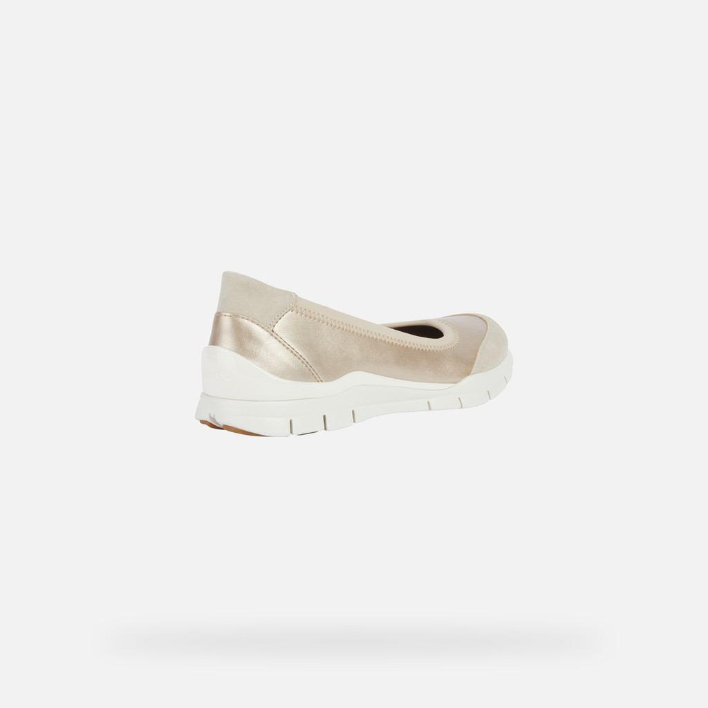 fabric ballet flats SUKIE WOMAN Light Gold/Sand - image number 4 | GEOX