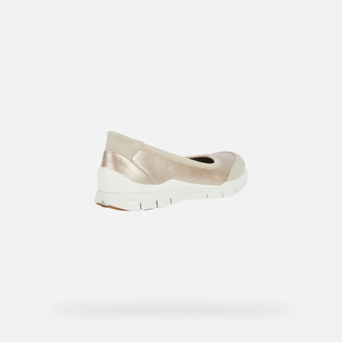 fabric ballet flats SUKIE WOMAN Light Gold/Sand - image number 4 | GEOX
