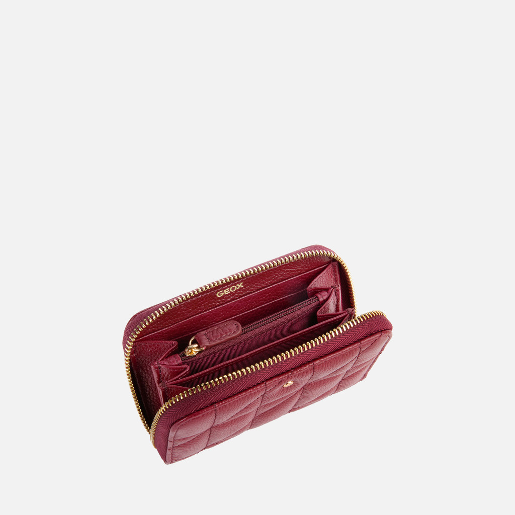 Wallet with zip WALLET WOMAN Bordeaux - image number 3 | GEOX